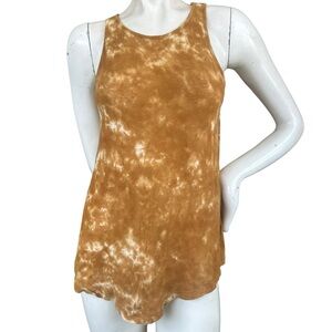 The Lady & The Sailor Linen Blend Tan and White Tie Dye Tank Top Size 1  XS/S